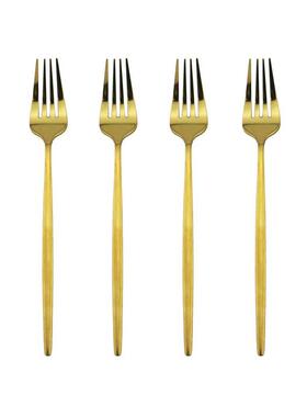 6 Pcs Silvere/Golden Flatware Modern Stainless Steel Dinner
