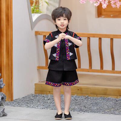 高档少数民服装儿童哈尼童族演出服苗男女彝族族族布依族三月三表