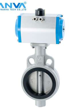 气动不锈钢板对夹蝶阀球墨铸铁阀体D671X-16QB7三元乙丙软密封