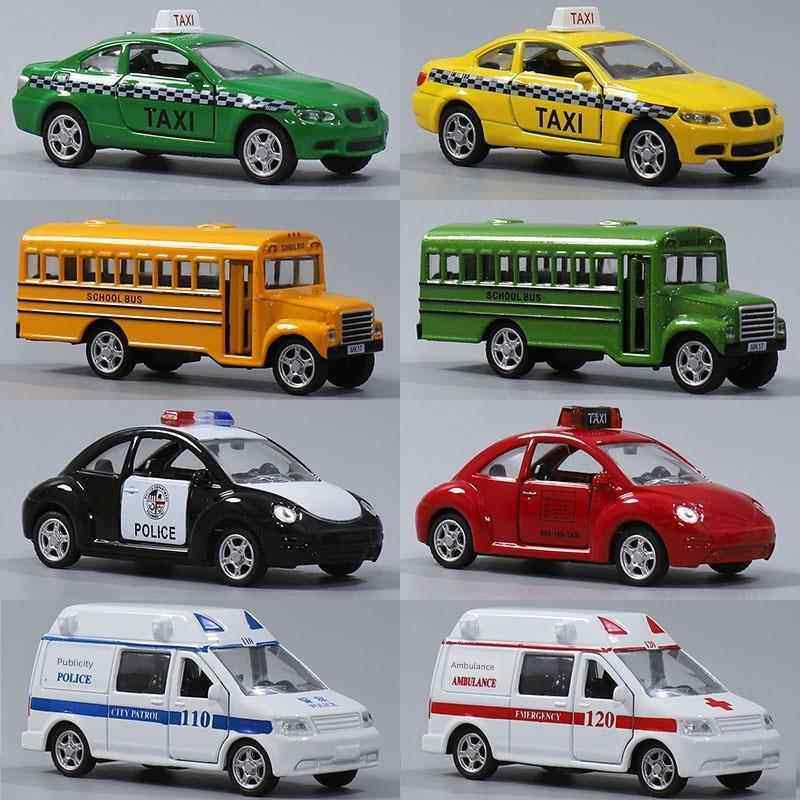 合金小汽车仿真复古校车巴士开门回。玩具车