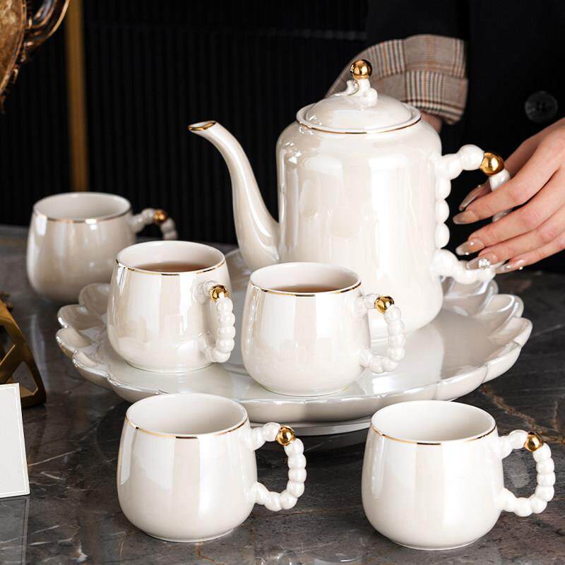 北欧轻奢陶瓷水杯茶杯茶具套组家用现代简约待客杯子结婚陪嫁水具