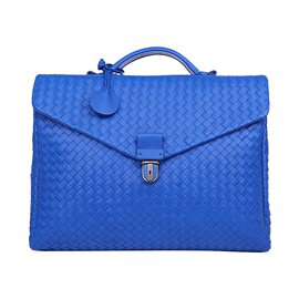 BOTTEGA VENETA 男士宝蓝色羊皮手提公文包 113095-V4651-4304