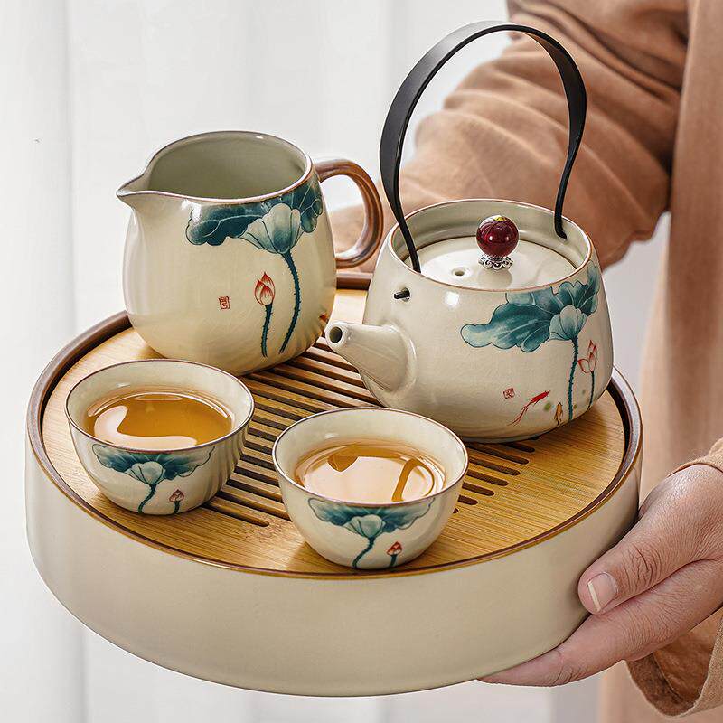 2026新款汝窑茶具套装个人中式单一两人功夫泡茶壶小茶杯