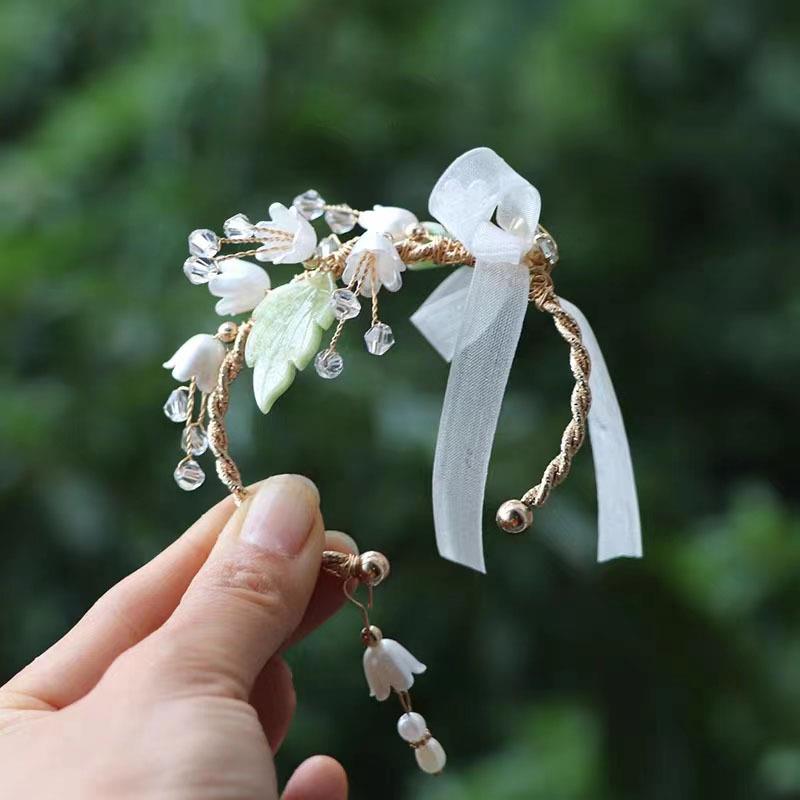 新娘婚礼手腕花娘/手环花兰手花姐铃妹团伴风铃手镯款高档原草创