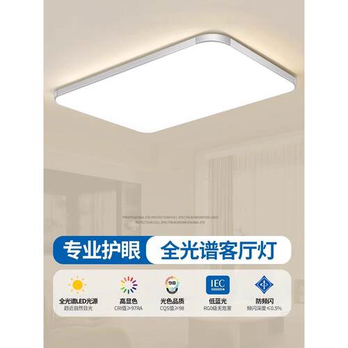 绝美卧室灯年轻人卧室灯全光谱护眼客厅灯LED吸顶灯房间简约现代