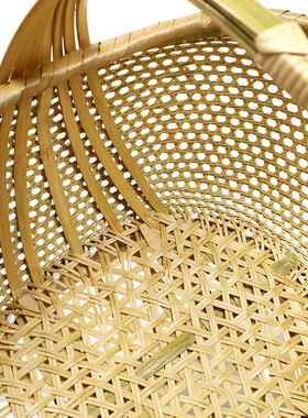 纯手工编竹篮精品竹编KKZ织菜篮子购物篮收筐纳家子用水果篮提篮