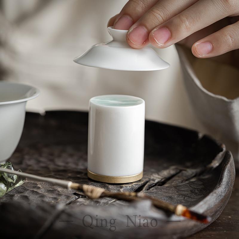 德化半手工盖置高端盖托架陶瓷茶具家用白瓷盖碗盖子茶器茶具配件