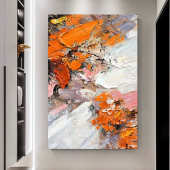 纯手绘油画喷绘画客厅沙发背景墙装 饰画玄关走廊现代肌理抽象挂画