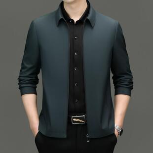 中年潮夹克男爸爸翻领式 夹3336 休闲外套大码 男时尚 C流 季 春秋新款
