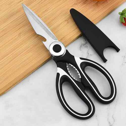 厂家不锈钢家用熊猫剪刀 家用厨房多功能剪刀可夹核桃食物剪