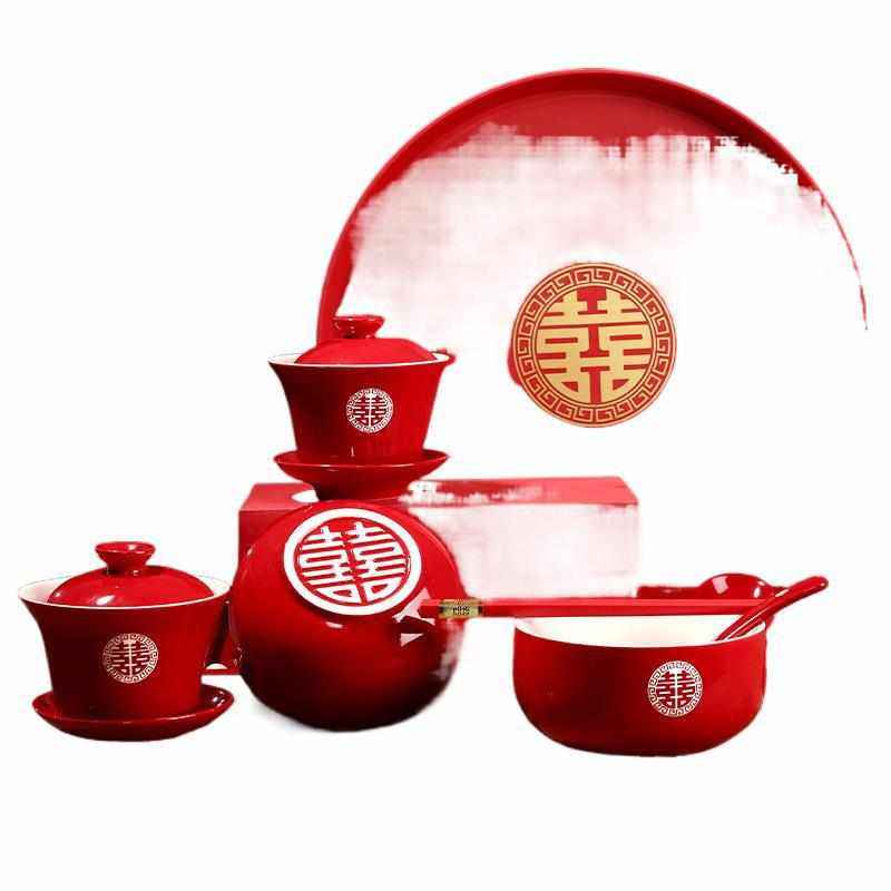 喜一对婚礼陪嫁结婚新娘敬酒红色套装碗筷大全敬茶杯用品改口杯子,节庆用品/礼品,喜碗/敬茶杯,淘宝优惠券,粉丝福利购,淘宝优惠卷