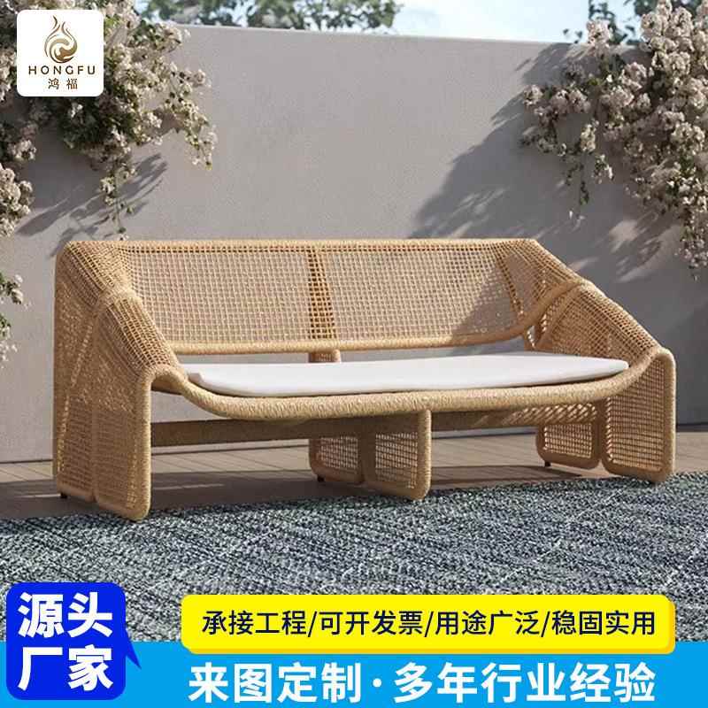 户外艺术纯手工编织椅子阳台民宿休闲藤编椅别墅庭院藤编沙发