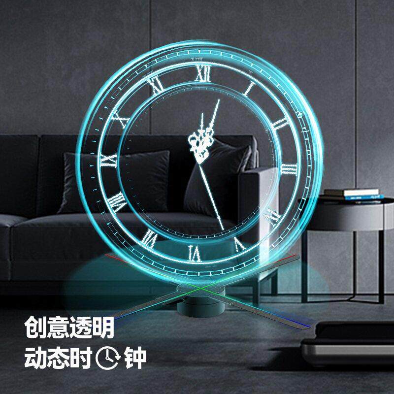 新款创意智能科技感立体数字投影动态显示可diy背景发光花瓣时钟