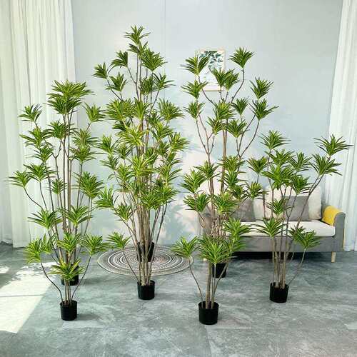 仿真百合竹金室内落地现代橱窗造景风水假树绿植盆栽装饰摆设