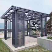 新中式 铝艺亭凉户外庭院铝金凉亭园林廊架阳合光房别墅景 铝新中式