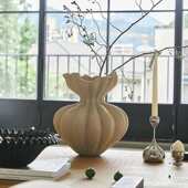 摆件法式 客厅高级寂花瓶复古陶罐侘家居白色艺术花瓶餐桌感风古风