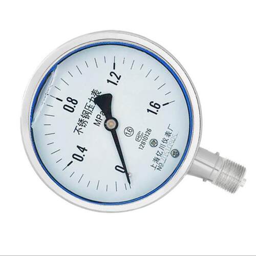 Y100不锈钢耐震压力表 水压油压气压 真空表 YN100BF抗震0-1.6MPA