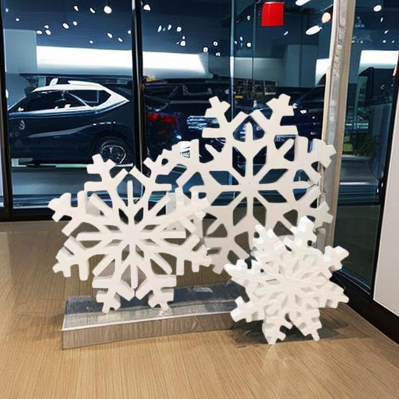 新款圣诞节装饰品大型雪花挂饰泡沫雕刻橱窗场景布置道具商场挂件