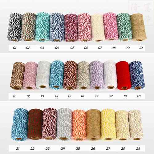 新款直销圣诞节材料绳子 2毫米线手工派对节日装饰棉线2mm双色彩