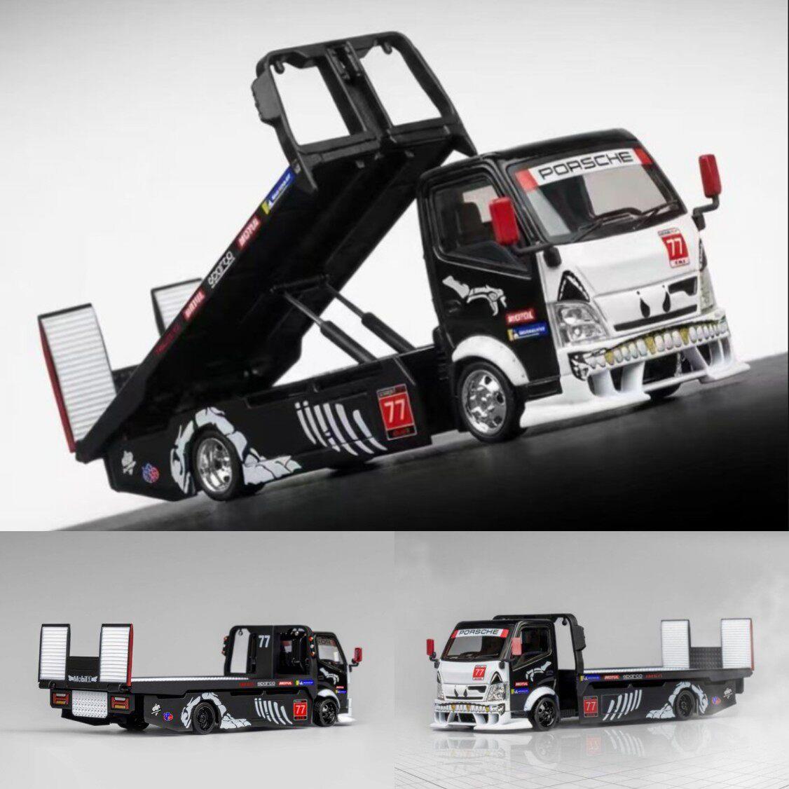 Mega Gear 1:64 化骨龙涂装 全落地改装平板拖车 合金汽车模型MT