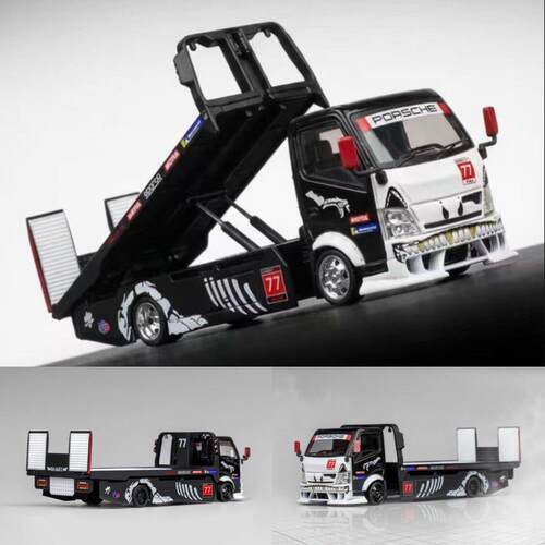 Mega Gear 1:64 化骨龙涂装 全落地改装平板拖车 合金汽车模型MT