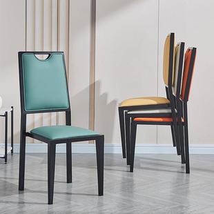 酒店餐椅新中式餐厅包间宴会贵宾简约铁艺靠背婚庆饭店椅子可叠放