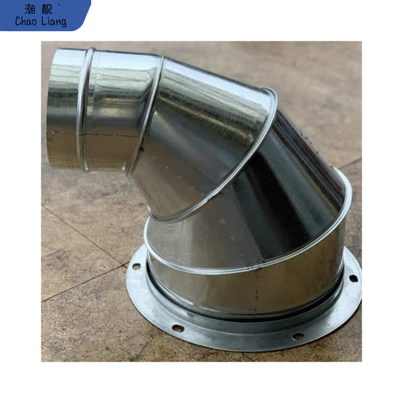 机法兰变径弯头抽油烟机排扇厨房排烟大小弯镀锌白铁皮排烟管包邮