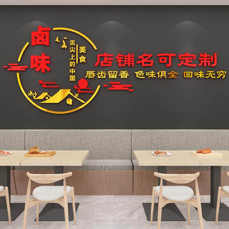 卤味贴纸广告餐厅馆卤菜熟食店餐馆墙面装饰小吃凉菜店玻璃门墙贴