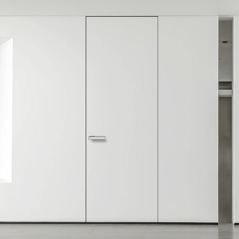 定制无框隐形门背景墙暗门极窄边框室内铝木门涂料门极简卧室房门