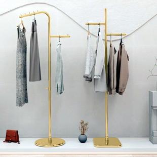 金色银色不锈钢落地衣架服装店展示架商用家用中岛衣架可升降拆装