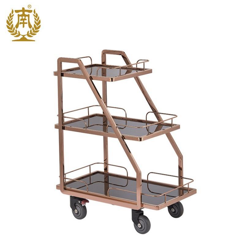 广州南方 C-36 玫瑰金 三层服务车餐厅酒水车酒吧服务车餐车