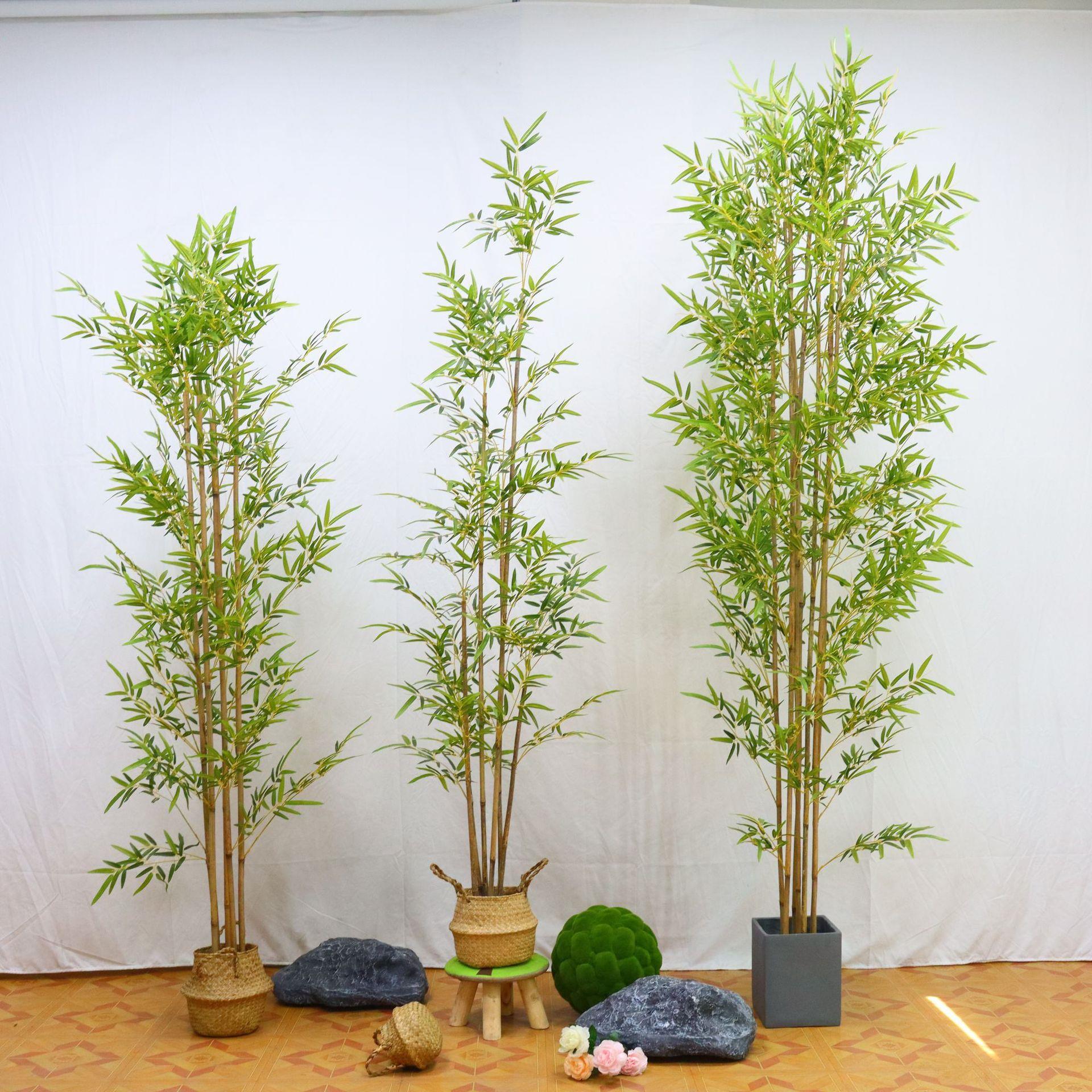 仿真竹子植物盆栽庭院中式隔断装饰盆景室内落地绿植摆件现货