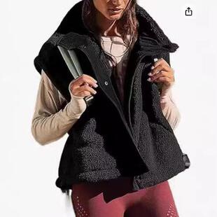Buenoble Women Oversized Fleece Vest Cozy Sherpa Sleeveless
