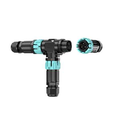 EWech连at惟兴M23公母对插T型连接KES器3-芯户外灯ipi68防水插头