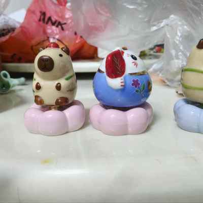 景德镇手工陶瓷小摆件小动物转转乐可爱摆件