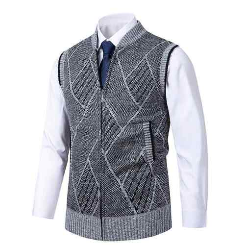 Men's stand up collar thick sweater men's knitted sweater
