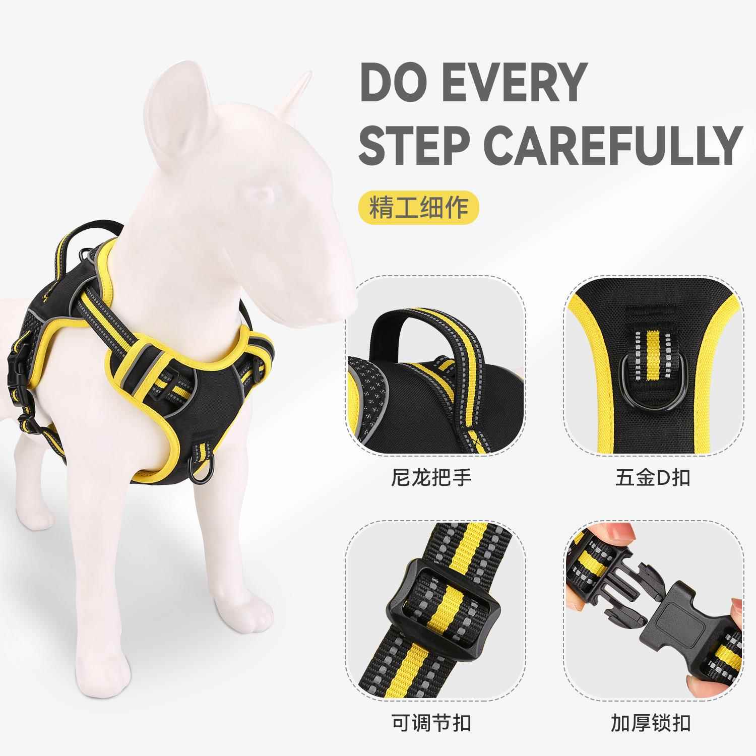 新款直销新款狗绳背心式遛狗胸背带宠物狗绳背带式防挣脱户外训练