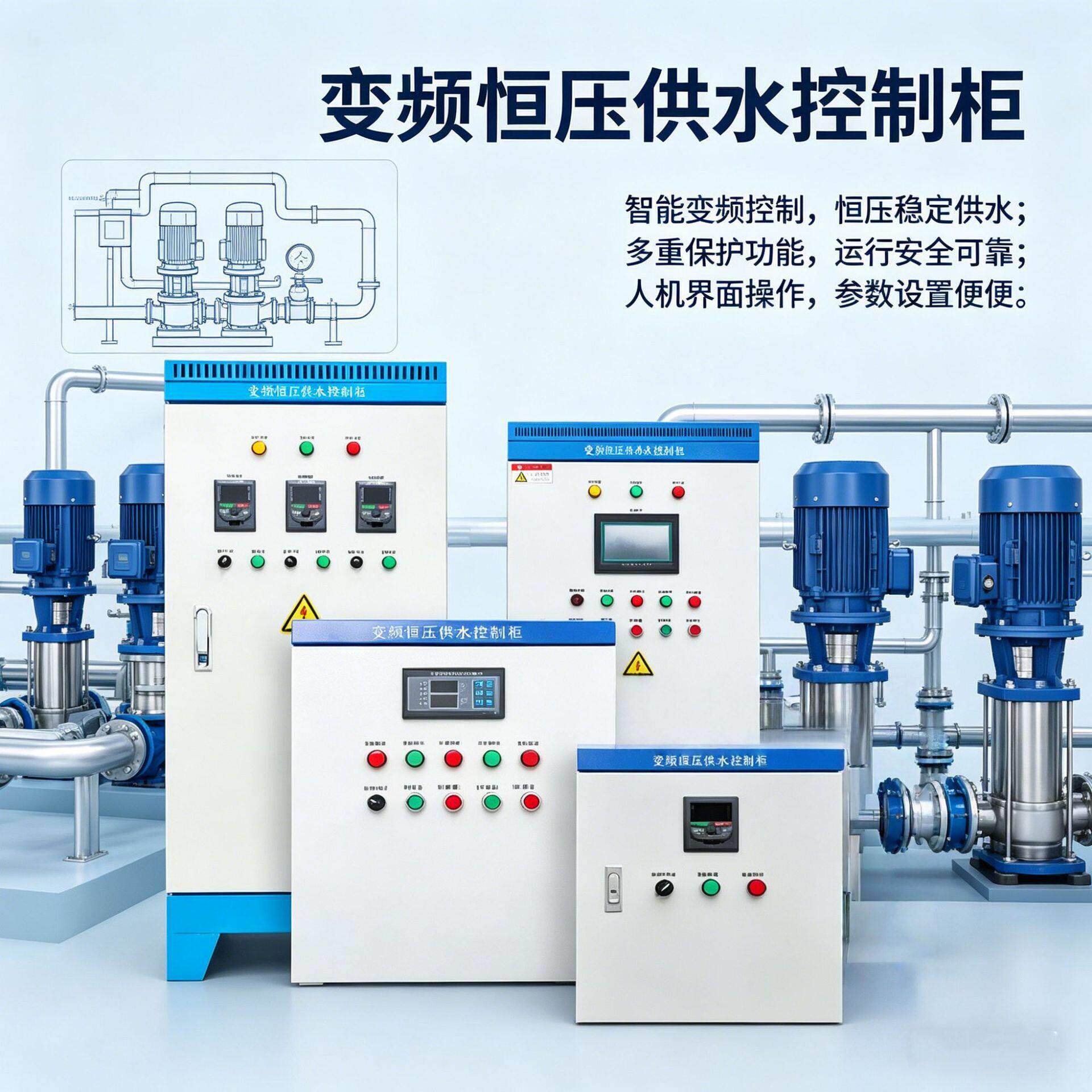 变频恒压供水控制柜 风机水泵消防控制箱abb变频柜自动成套配电箱