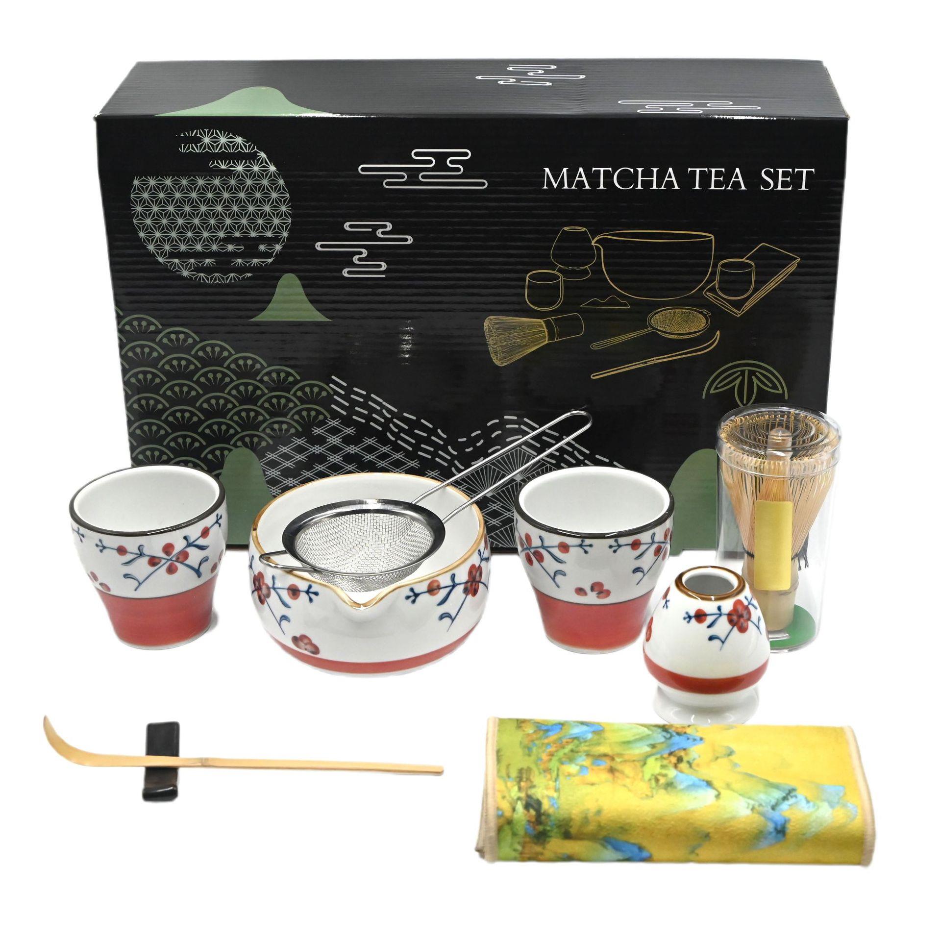 日式抹茶陶瓷套装竹茶筅抹茶刷茶勺点茶筅茶道日式调茶工具套装