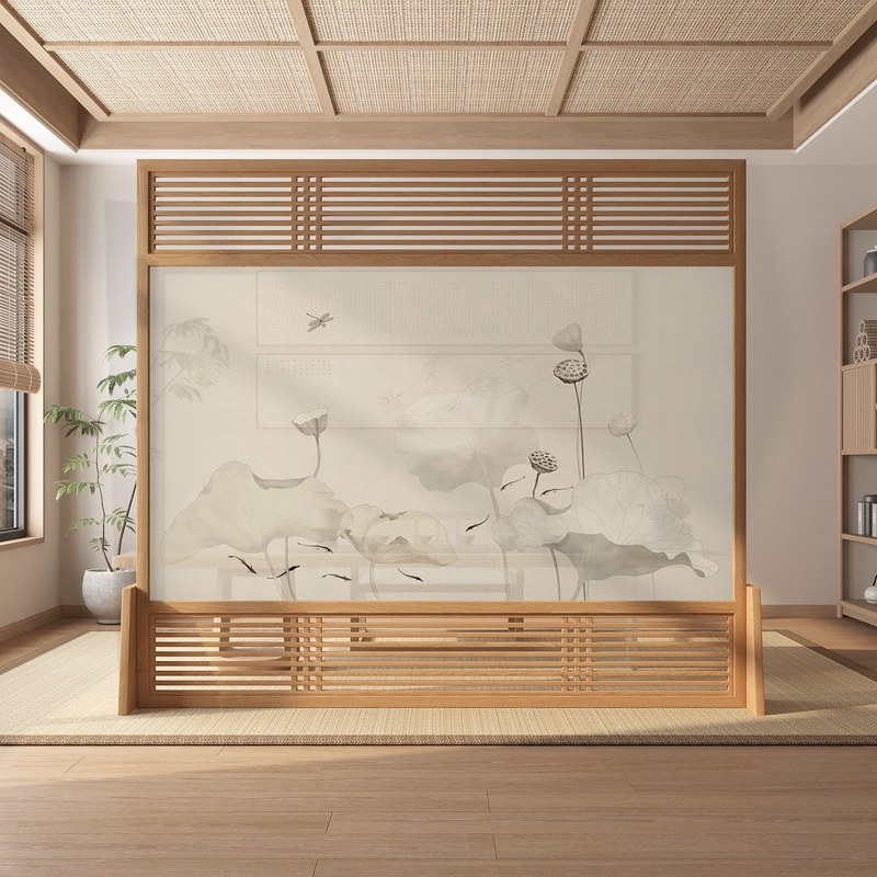 中式屏风隔断客厅现代简约卧室遮挡家用实木禅意入户玄关移动座屏