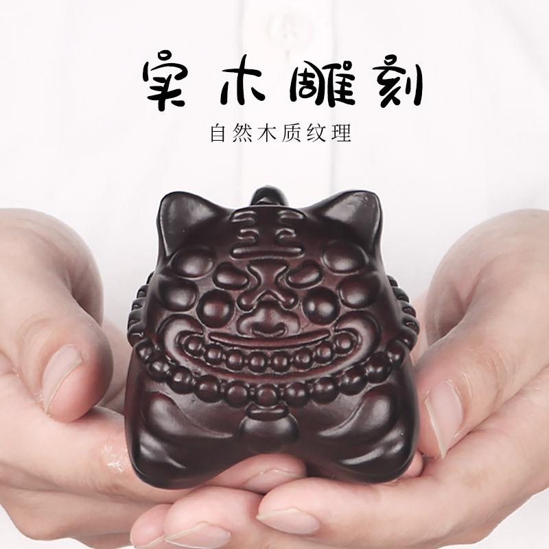 木雕摆件小老虎实木雕刻动物生肖虎家居小装饰中式客厅木头工艺品
