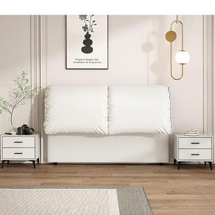 奶大象耳朵头软包靠背实木落地床轻现油代简约超薄奢双人新629款