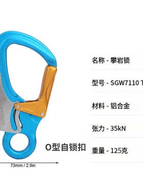 批发35KN登山安全扣锁绳器主锁小目钩高空作业绳索固定器供应