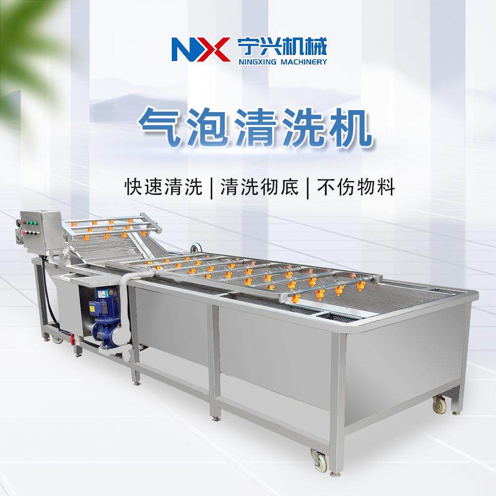 宁兴全自动果蔬气泡清洗机大型商用洗菜机食品包装袋清洗设备图片