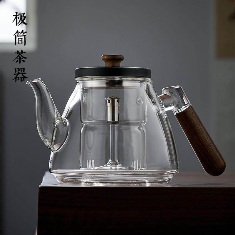 1L大号玻璃煮泡茶壶蒸茶器耐高温家用电陶茶炉专用烧水壶套装