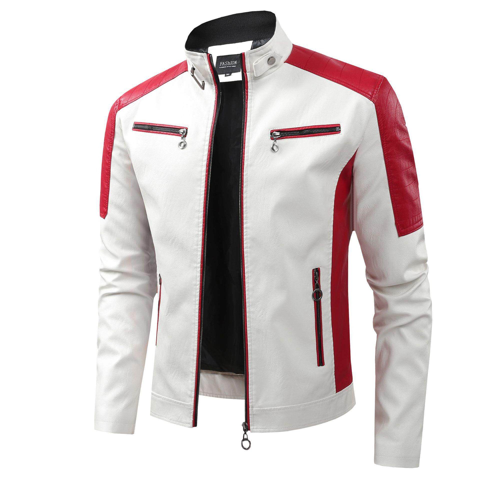 Mens Leather Jacket Slim Fit Fashion Style High Quality图片