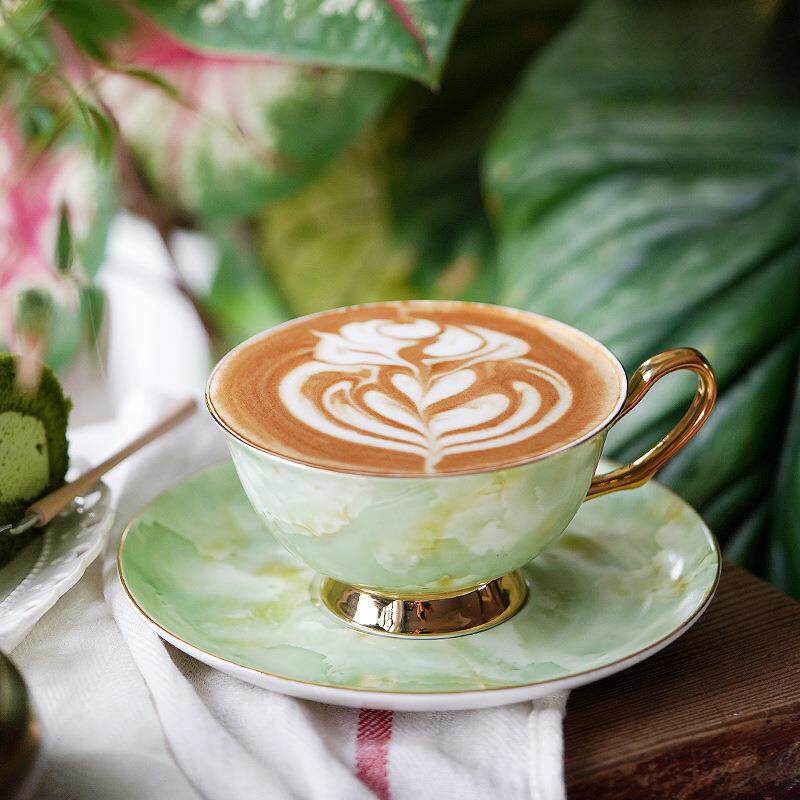 英式下午茶具轻奢大理石纹咖啡杯碟蜡烛加热花茶壶花茶杯套装