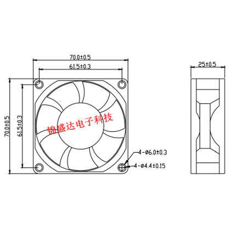 全新台达 AFB0724M 7025 24V 0.11A 两线变频散热风扇带原装接口.