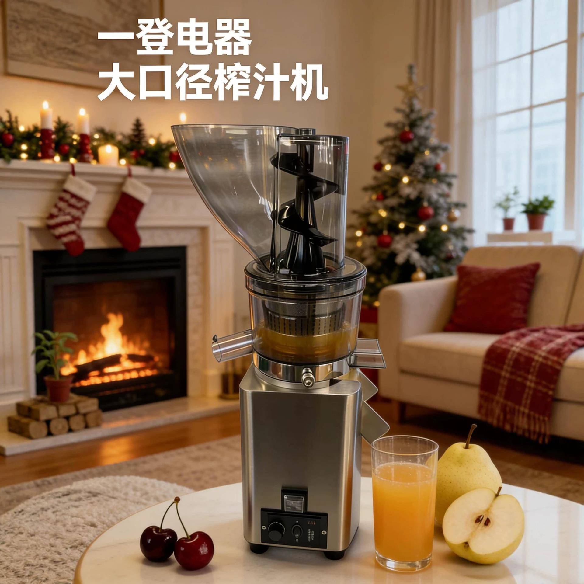 一登电器大口径免手推榨汁机商用汁渣分离全自动原汁机