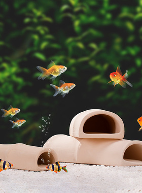 陶罐躲避洞鱼躲避屋产卵洞鲷罐虾屋虾窝虾罐异型鱼繁殖罐鱼缸造景